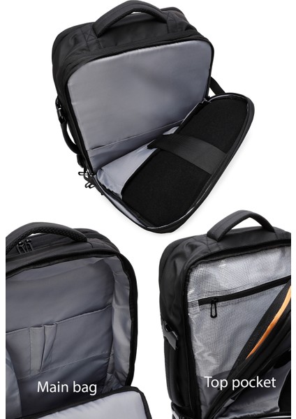 D-Pack Erkek Siyah Teknolojik Kumaş Sırt Çantası 24SBD30076F