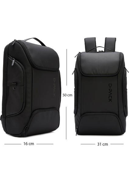 D-Pack Erkek Siyah Teknolojik Kumaş Sırt Çantası 24SBD30066F modelleri