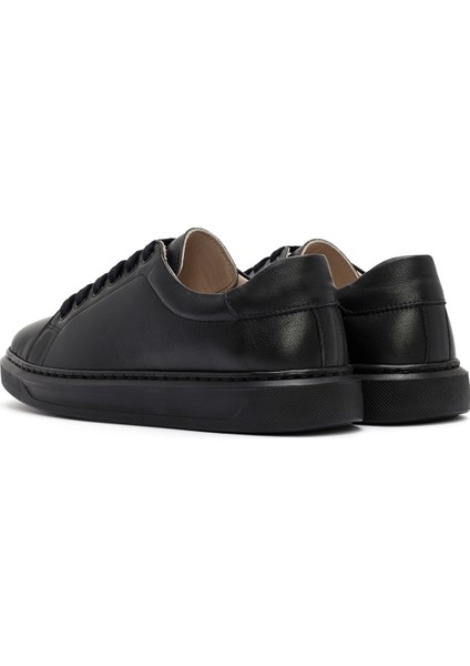 Kadın Siyah Bağcıklı Deri Sneaker 24WFD500918 indirimleri