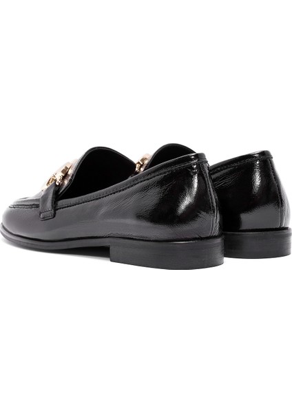 Kadın Siyah Toka Detaylı Deri Maskülen Loafer 24WFD161716 indirimleri