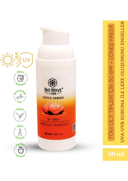 Daily Sun Protection 50 Spf + Tüm Cilt Tipleri İçin Koruyucu Güneş Kremi 50 ml