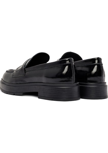Kadın Siyah Rugan Deri Makosen Loafer 24WFD183916 indirimleri