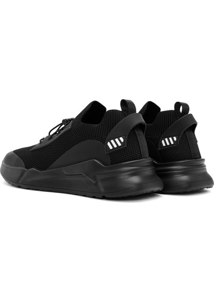 Erkek Siyah Bağcıklı Kumaş Sneaker 24WFD69186F