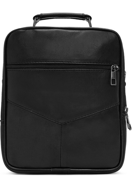 Erkek Siyah Deri Uzun Askılı El Çantası 24SBD400018 fırsatları