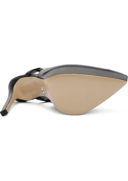 Kadın Siyah Arkası Açık Platform Yüksek Topuklu Deri Ayakkabı 24WFD121618 indirimleri