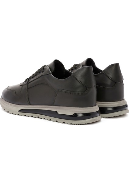 Erkek Yeşil Bağcıklı Deri Casual Sneaker 24WFD661618