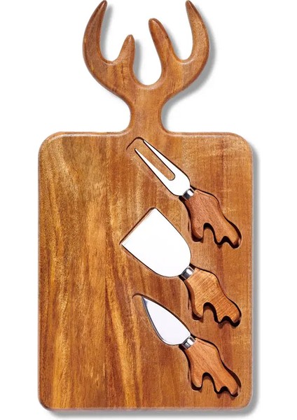 Akasya 4 Parça Geyikli Peynir Servis Sunum Seti