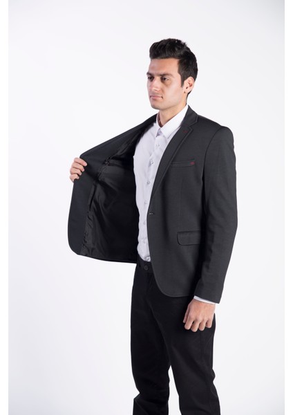 5108 Dar Kalıp Yarım Astarlı Siyah Erkek Blazer Ceket fiyatları