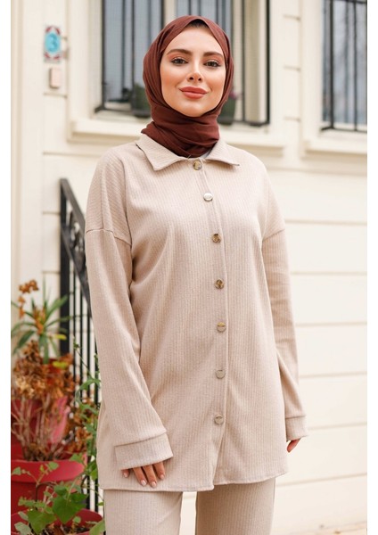 Aktel Gömlek Pantolon Ikili Takım 1291 - Taş