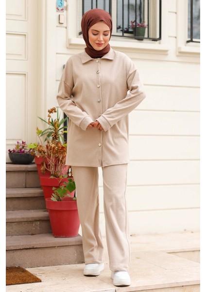 Aktel Gömlek Pantolon Ikili Takım 1291 - Taş
