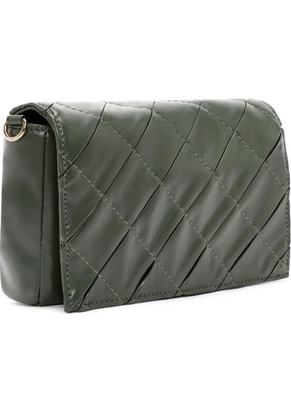 Kadın Yeşil Örgü Askılı Baskılı Omuz Çantası 24WBD296326 indirimleri