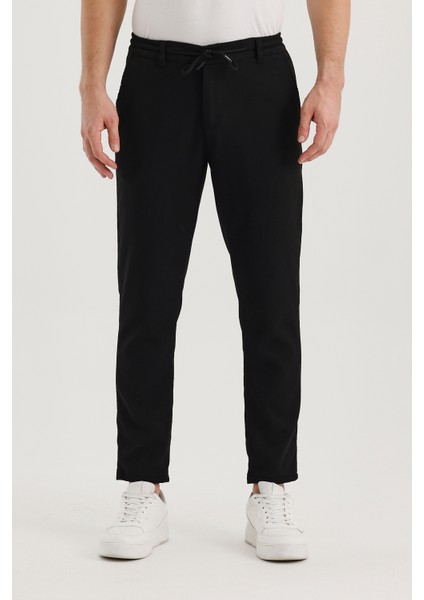 Erkek Mevsimlik Örme Kumaş Beli Lastikli Fitilli Jagger pantolon
