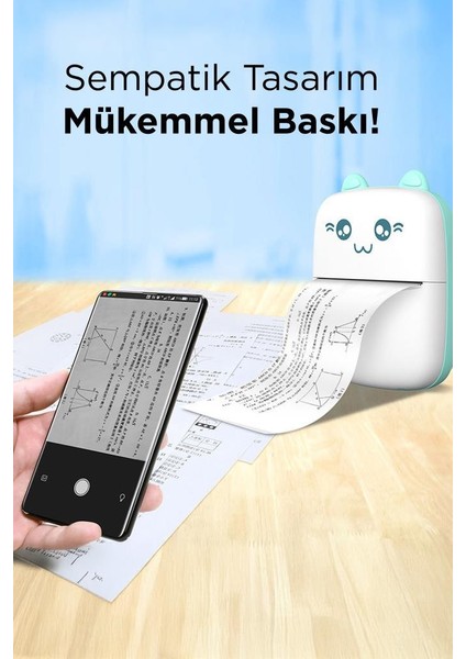 C9 Pembe Mini Yazıcı Mini Taşınabilir Termal Yazıcı Kablosuz Bağlantı Ap Kontrol