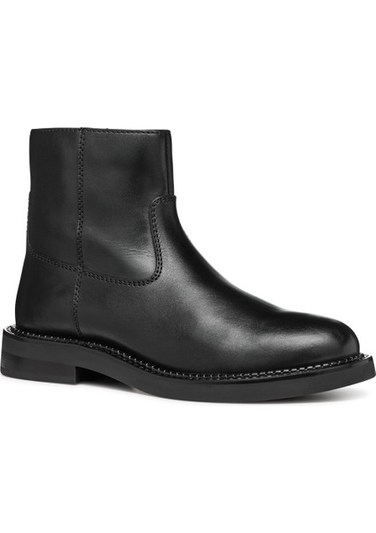 Kadın Siyah Serilda Fermuarlı Deri Bot D46WYB00043C9999 indirimleri