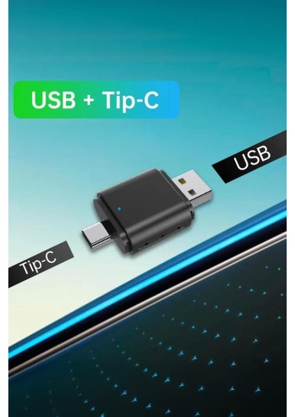 TAB06 Mini 2in1 Kablosuz Carplay USB ve Type-C Uyumlu Araç Multimedya Dönüştürücü Adaptörü