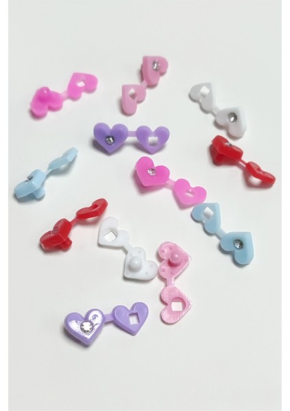 Kalp Taşlı Örgü Aksesuar 12 Adet