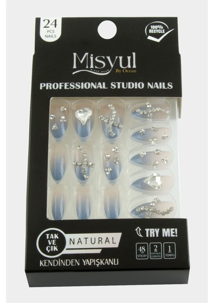 Taşlı Takma Tırnak 24 Adet