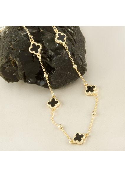 Çiçek Mineli Yeni Sezon Zincir Kolye 45 cm