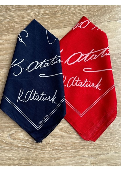 K. Atatürk Imzalı 2li Kombin Bandana Pamuk, Çok Amaçlı Fular