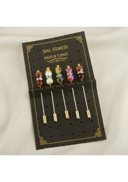 5 Adet Boncuk Şal Iğnesi