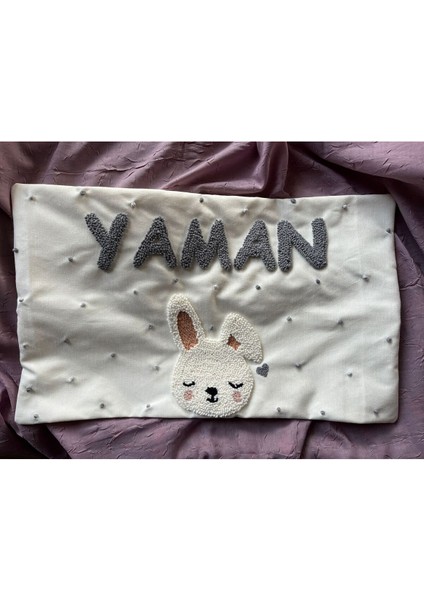 Bebek Takı Yastığı/punch Kırlent /isimli Bebek Yastık Kılıfı/ 30X50-İÇ Dolgusuz-Model Kod: PPK166