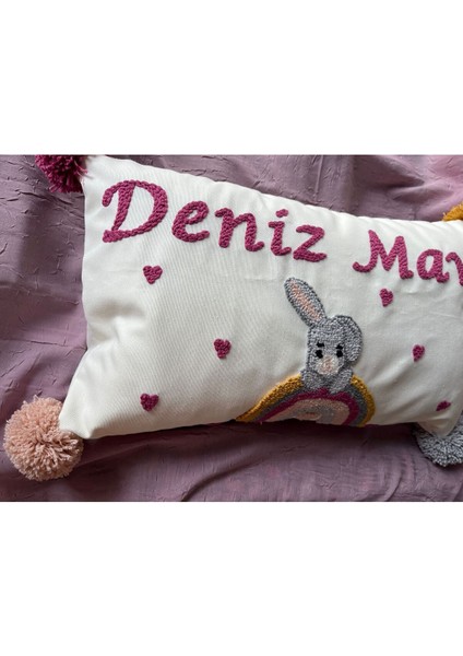 Bebek Takı Yastığı/punch Kırlent /isimli Bebek Yastık Kılıfı/ 30X50-İÇ Dolgusuz-Model KOD:PPK153 modelleri