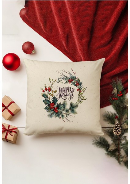 4'lü Kırlent Kılıf Seti Yılbaşı Christmas Deseni Çift Taraflı Dijital Baskılı modelleri