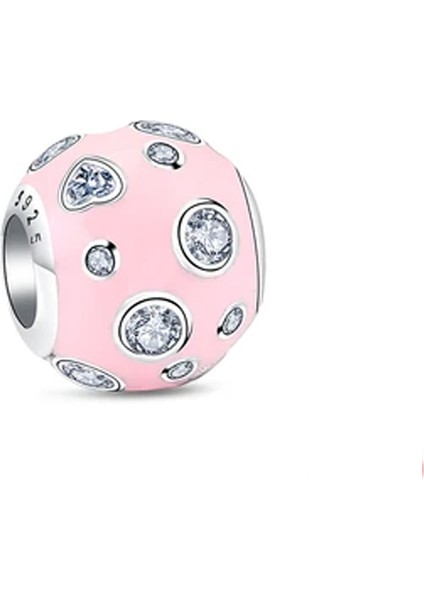 Pembe Benek Taşlı Charm