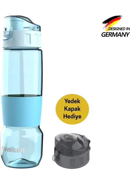 Pivot Switch Aqua Blue Bpa Içermez 650 ml Tritan Kırılmaz Suluk - Su Matarası - Yedek Kapak Hediyeli