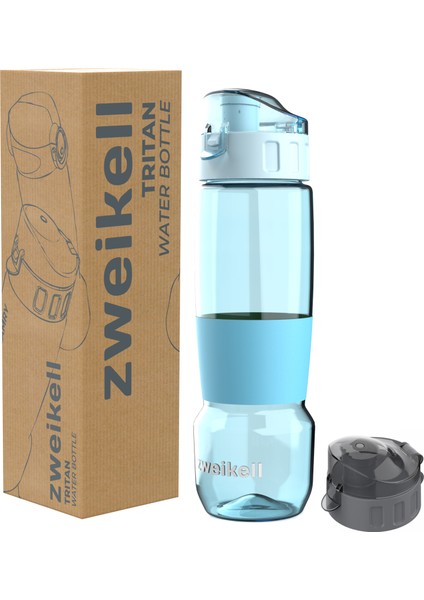 Pivot Switch Aqua Blue Bpa Içermez 650 ml Tritan Kırılmaz Suluk - Su Matarası - Yedek Kapak Hediyeli