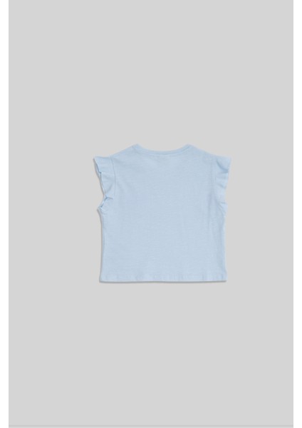 Merisa Mavi Kalpli Pamuklu Kız Çocuk Tshirt