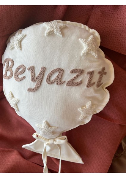 Bebek Takı Yastığı/punch Kırlent /isimli Balon Yastık / 25X35-İÇ Dolgulu-Model KOD:PPK155 fiyatları