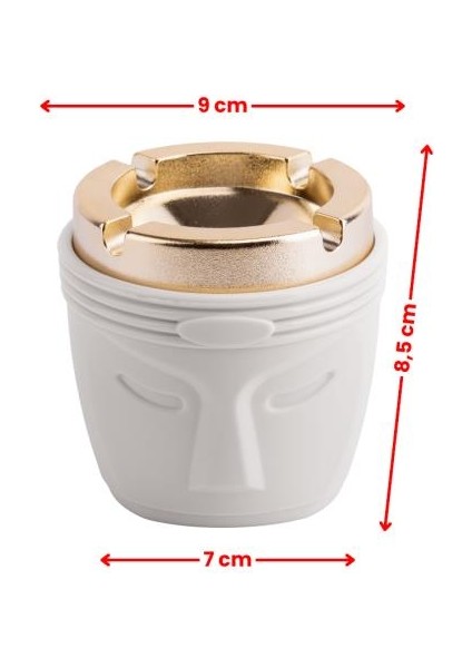 2'li King Kokusuz Gold Küllük, Kokusuz Dumansız Yuvarlak Küllük 2 Adet Antrasit Beyaz fırsatları