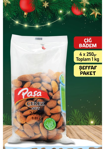 Paşa Kuruyemiş Çiğ Badem Içi Şeffaf Paket 250 gr x 4 Adet