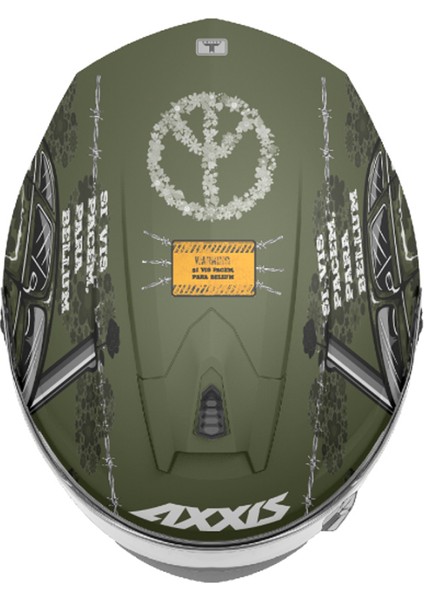 Draken S Iron Peace C6 Matt Green Kapalı Motosiklet Kaskı + Yedek Siyah Vizör - S