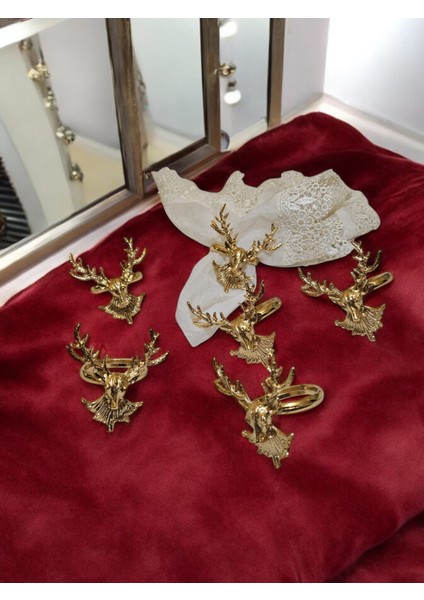 6\'lı Geyik Model Metal Kararma Yapmaz Peçetelik