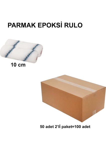 Izmir Fırça Arge Toptan Parmak Epoksi Rulo Yedek 10 cm (2'Lİ)-100 Adet 012776