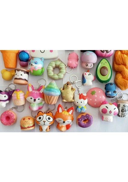 (24 Adet) Squishy 3 Farklı Boy ve Modellerde 3 Cm-20 cm Arası