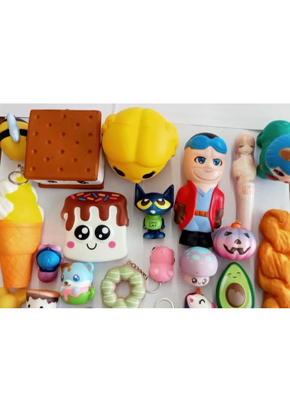 (24 Adet) Squishy 3 Farklı Boy ve Modellerde 3 Cm-20 cm Arası