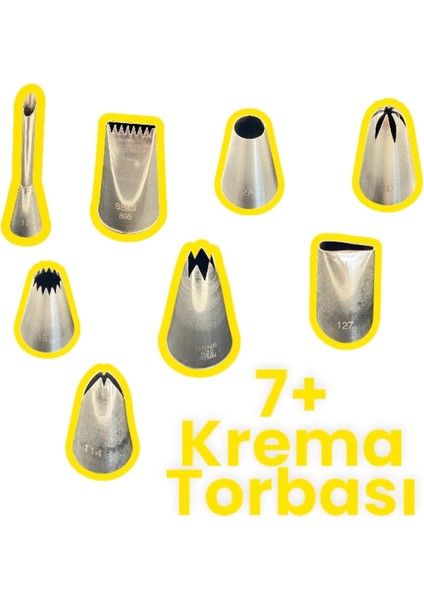 Krema | Şanti Duy Seti 7 Adet + Krema Torbası