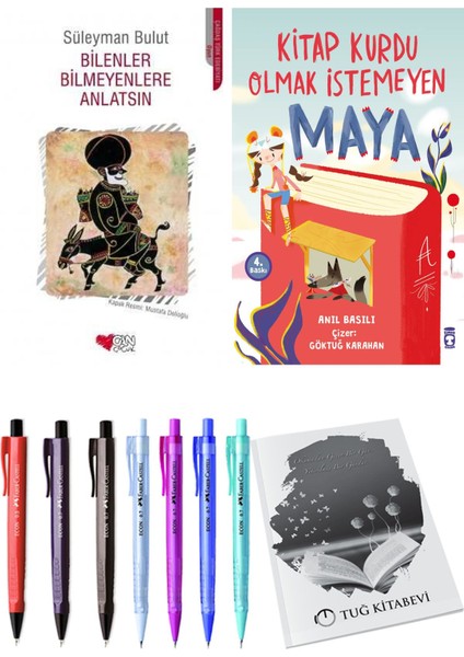 Kitap Kurdu Olmak İstemeyen Maya ve Bilenler Bilmeyenlere Anlatsın 2'li Set - Kalem