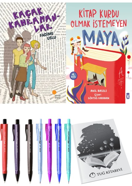 Kitap Kurdu Olmak İstemeyen Maya ve Kaçak Kahramanlar 2'li Set - Kalem