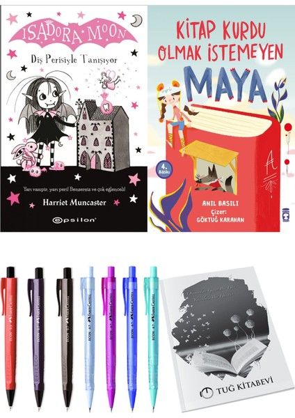 Kitap Kurdu Olmak İstemeyen Maya ve Isadora Moon 13 Diş Perisiyle Tanışıyor 2'li Set - Kalem