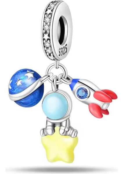 Gezegen , Astronot ve Roket Sallantılı Charm