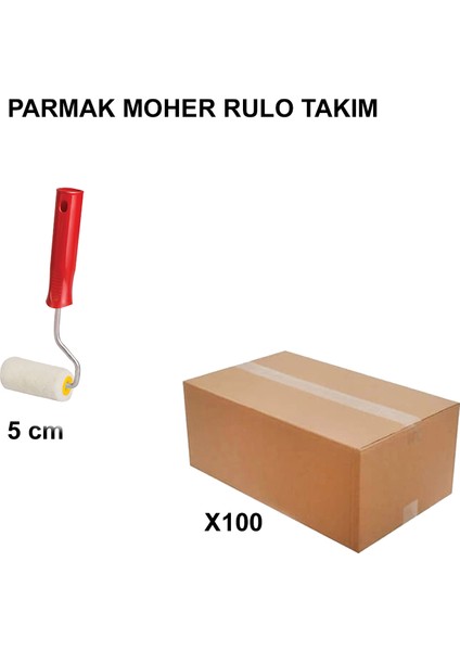 Izmir Fırça Arge Toptan Parmak Moher Rulo Takım 5 CM-100 Adet 010697
