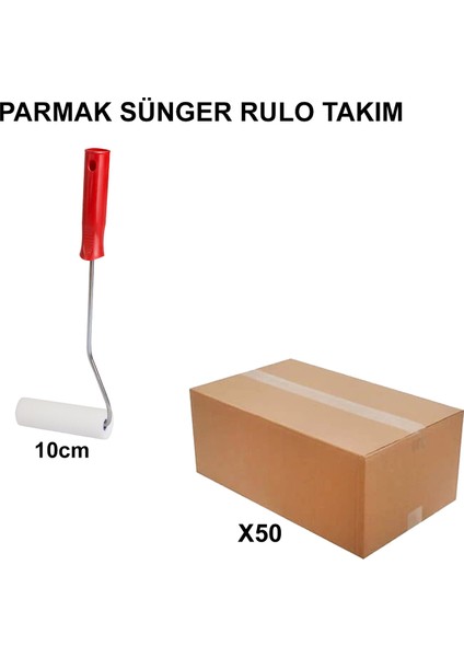 Izmir Fırça Arge Toptan Parmak Sünger Rulo Takım 10 Cm- 50 Adet 010864