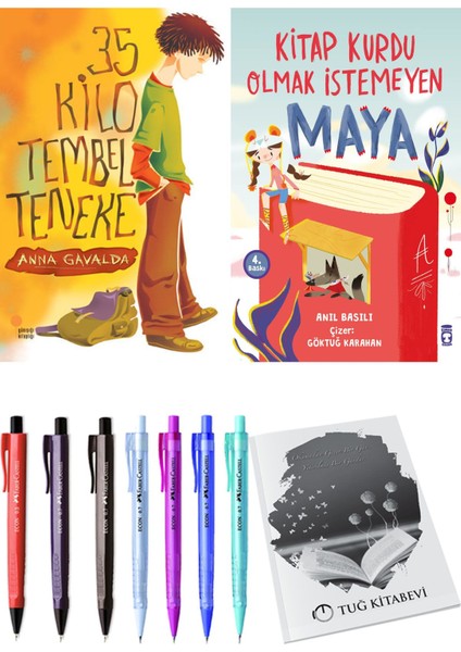 Kitap Kurdu Olmak İstemeyen Maya ve 35 Kilo Tembel Teneke 2'li Set - Kalem