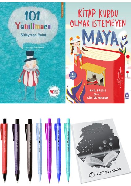 Kitap Kurdu Olmak İstemeyen Maya ve 101 Yanıltmaca 2'li Set - Kalem