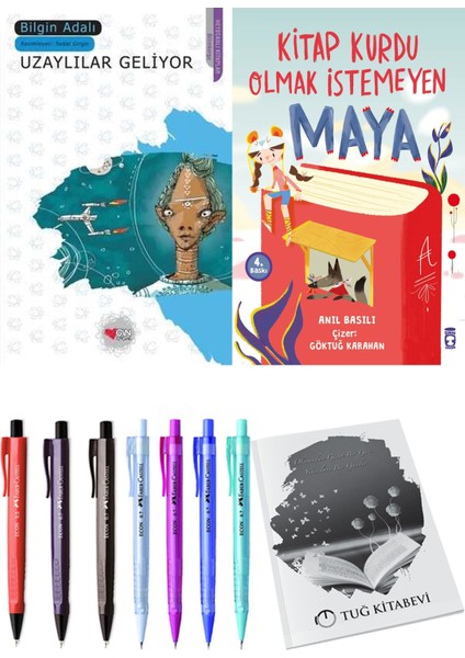 Kitap Kurdu Olmak İstemeyen Maya ve Uzaylılar Geliyor 2'li Set - Kalem