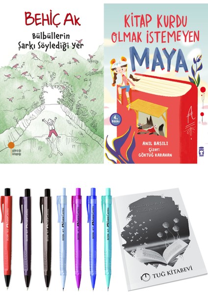 Kitap Kurdu Olmak İstemeyen Maya ve Bülbüllerin Şarkı Söylediği Yer 2'li Set - Kalem
